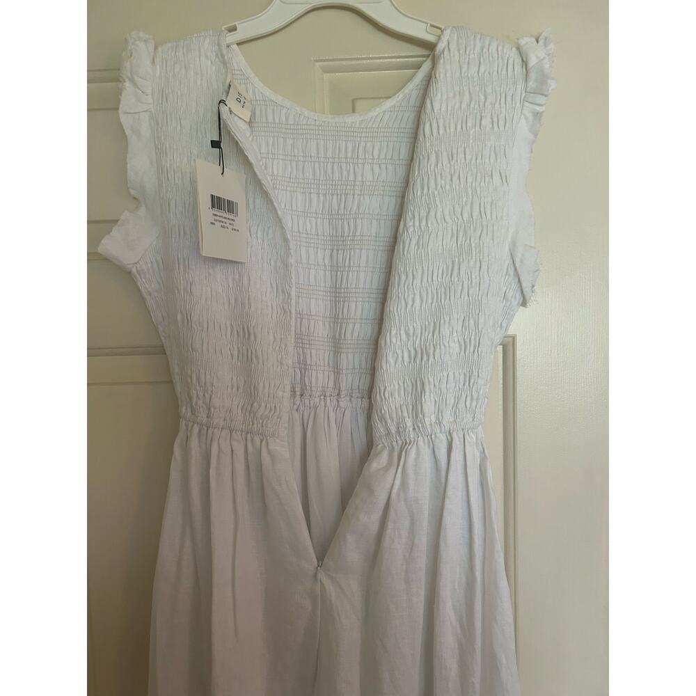 Linen midi sundress in white fully lined. Brand Dissh sz 10 women’s. - Picture 6 of 11